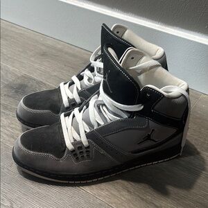 Men's Black and Gray High-Top Jordan Sneakers